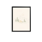 Minimalist Cabin in the Woods Framed Art Print, Scandinavian Style, High-Quality Matte Finish, Perfect for Home Decor