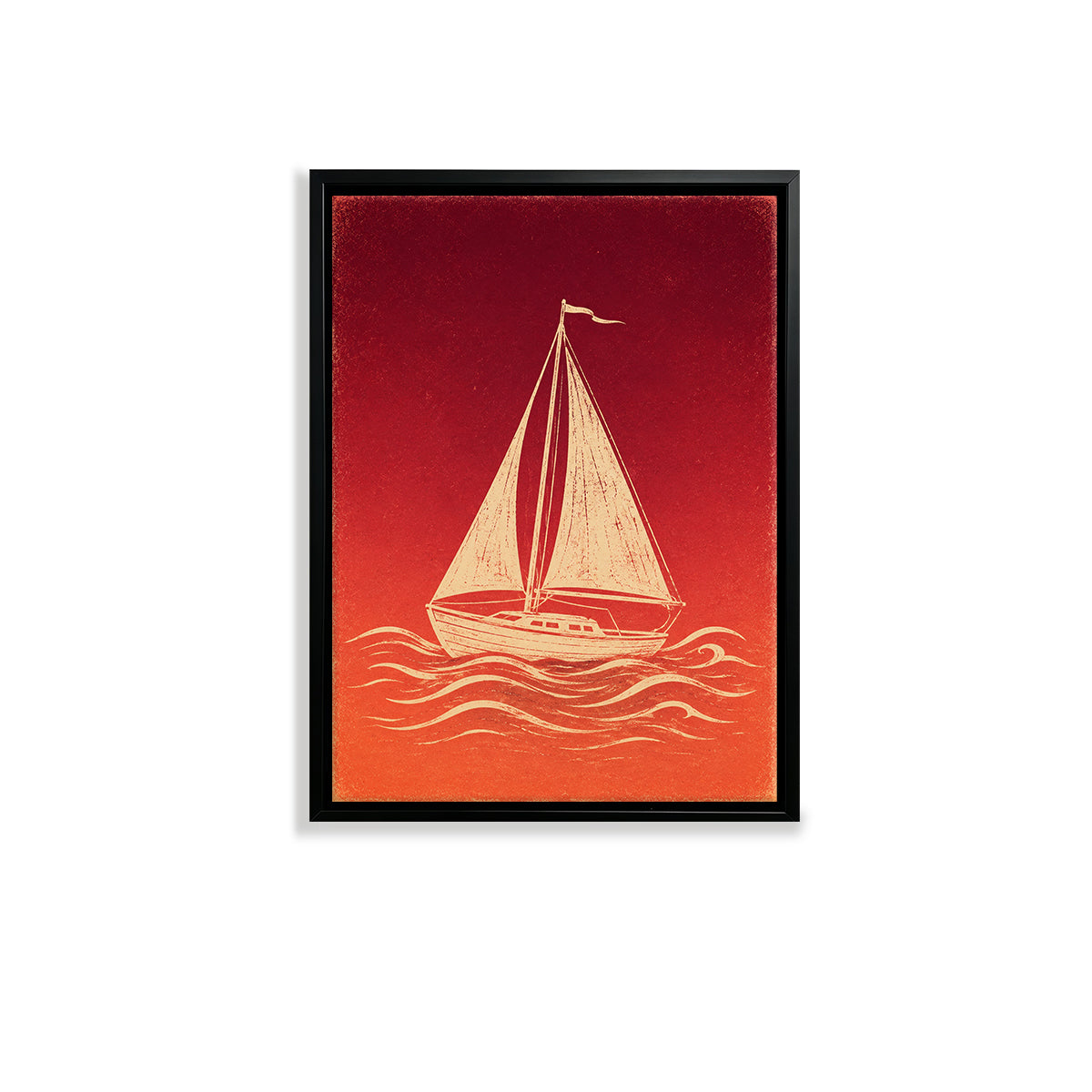 Framed Sailboat Art Print, Vintage Nautical Design, High-Quality Matte Finish, Perfect for Home Decor in Any Room
