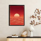 Framed Ocean Sunset Art Print, Retro Style, High-Quality Matte Finish, Perfect Home Decor for Living Room or Bedroom