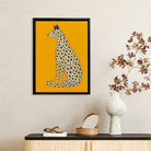 Framed Leopard Art Print, Modern Pattern Design, Vibrant Yellow Background, Home Decor