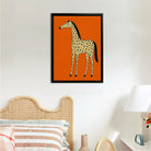 Framed Orange Horse Art Print with Spotted Pattern, Modern Home Decor, High-Quality Matte Finish