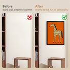 Framed Orange Horse Art Print with Spotted Pattern, Modern Home Decor, High-Quality Matte Finish