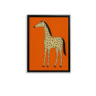 Framed Orange Horse Art Print with Spotted Pattern, Modern Home Decor, High-Quality Matte Finish