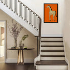 Framed Orange Horse Art Print with Spotted Pattern, Modern Home Decor, High-Quality Matte Finish