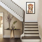 Framed Floral Lion Cub Art Print, Vibrant Wildlife Design, High-Quality Canvas, Perfect Home Decor for Any Room