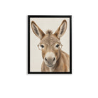 Framed Donkey Art Print with Glasses, Modern Farmhouse Style, High-Quality Canvas for Home Decor