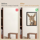 Framed Donkey Art Print with Glasses, Modern Farmhouse Style, High-Quality Canvas for Home Decor