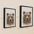 Framed Art Print of a Bear Wearing Glasses, Modern Wildlife Portrait, High-Quality Matte Finish, Perfect Home Decor for Any Room