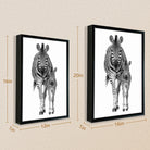 Framed Black and White Zebra Art Print, Modern Safari Home Decor, High-Quality Matte Finish, Perfect for Living Room or Bedroom