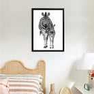 Framed Black and White Zebra Art Print, Modern Safari Home Decor, High-Quality Matte Finish, Perfect for Living Room or Bedroom