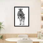 Framed Black and White Zebra Art Print, Modern Safari Home Decor, High-Quality Matte Finish, Perfect for Living Room or Bedroom