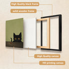 Framed Art Print of Black Cat with Ladybug, Modern Home Decor, High-Quality Matte Finish, Perfect for Living Room or Bedroom