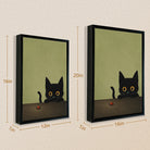 Framed Art Print of Black Cat with Ladybug, Modern Home Decor, High-Quality Matte Finish, Perfect for Living Room or Bedroom