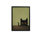 Framed Art Print of Black Cat with Ladybug, Modern Home Decor, High-Quality Matte Finish, Perfect for Living Room or Bedroom