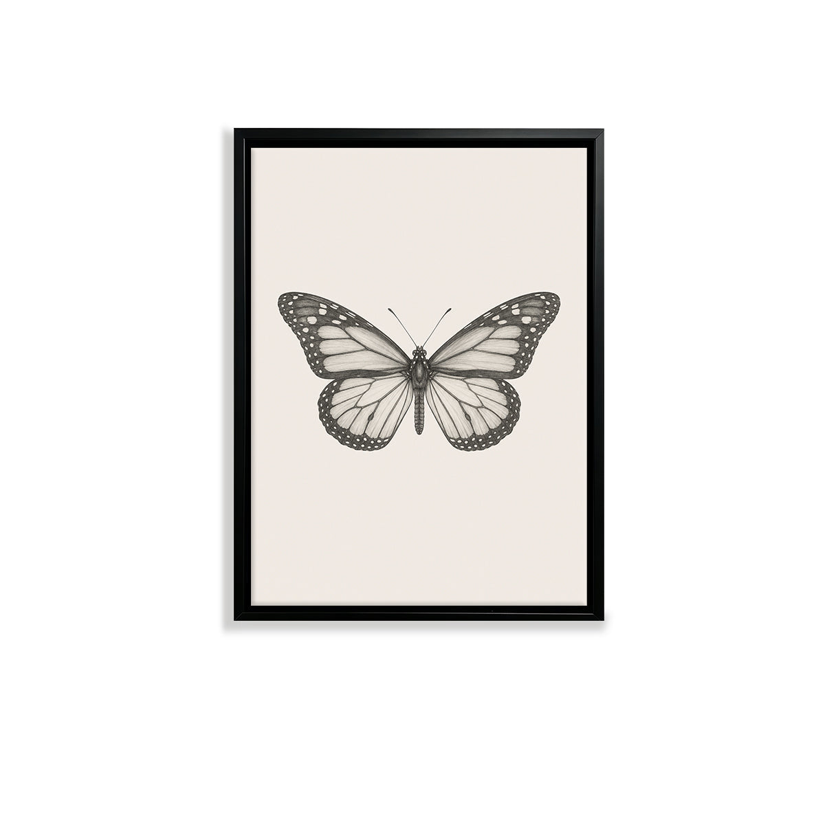 Framed Monarch Butterfly Art Print, Vintage Style, High-Quality Giclee on Canvas, Perfect for Home Decor in Any Room