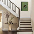 Framed Horse Racing Art Print Featuring Jockey on a Dark Bay Horse, Oil Painting Style, Perfect for Home or Office Decor