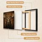 Framed Moose Head Wall Art, Rustic Wood Background, High-Quality Print, Perfect Home Decor for Any Room