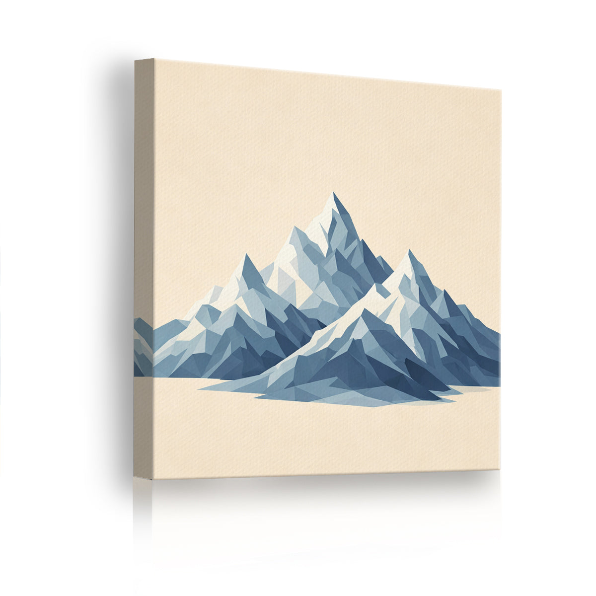 Abstract Mountain Canvas Art Print, Modern Low Poly Design, High-Quality Fabric, Perfect Home Decor for Living Room or Bedroom