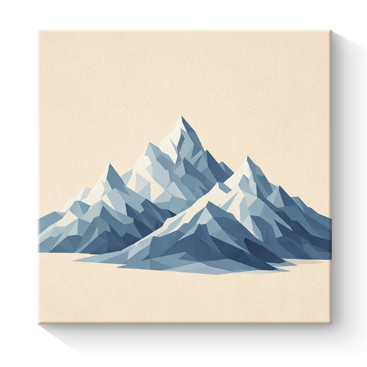 Abstract Mountain Canvas Art Print, Modern Low Poly Design, High-Quality Fabric, Perfect Home Decor for Living Room or Bedroom