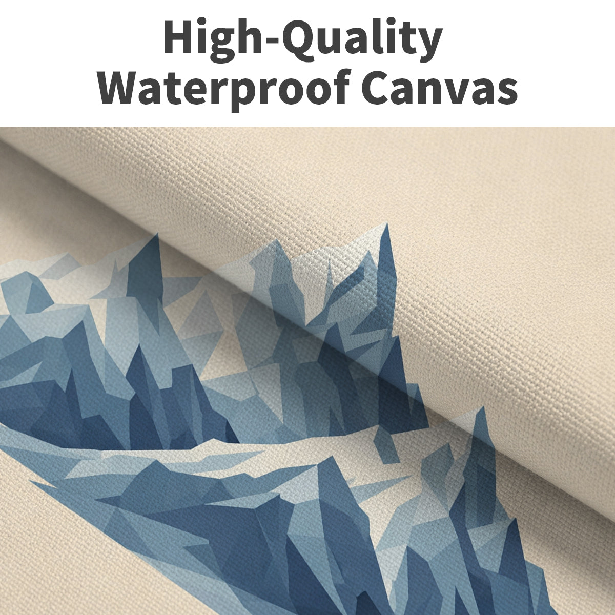 Abstract Mountain Canvas Art Print, Modern Low Poly Design, High-Quality Fabric, Perfect Home Decor for Living Room or Bedroom