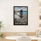 Framed Seagull with Gun Art Print, Humorous Coastal Decor, High-Quality Matte Finish, Perfect for Home or Office in Any State