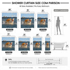 Shark Cat Shower Curtain Waterproof Fabric Bathroom Decor California