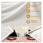 Cozy Fleece Blanket with Whimsical Black Cat Dining Pattern, Soft & Warm for Home or Gift