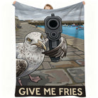 Funny Seagull Pattern Fleece Blanket, Soft Warm Material, Perfect for Home Cozy Moments in Any State