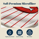Beach Towel with Cat and Fish Design, Microfiber Material, Perfect for Summer Days in California