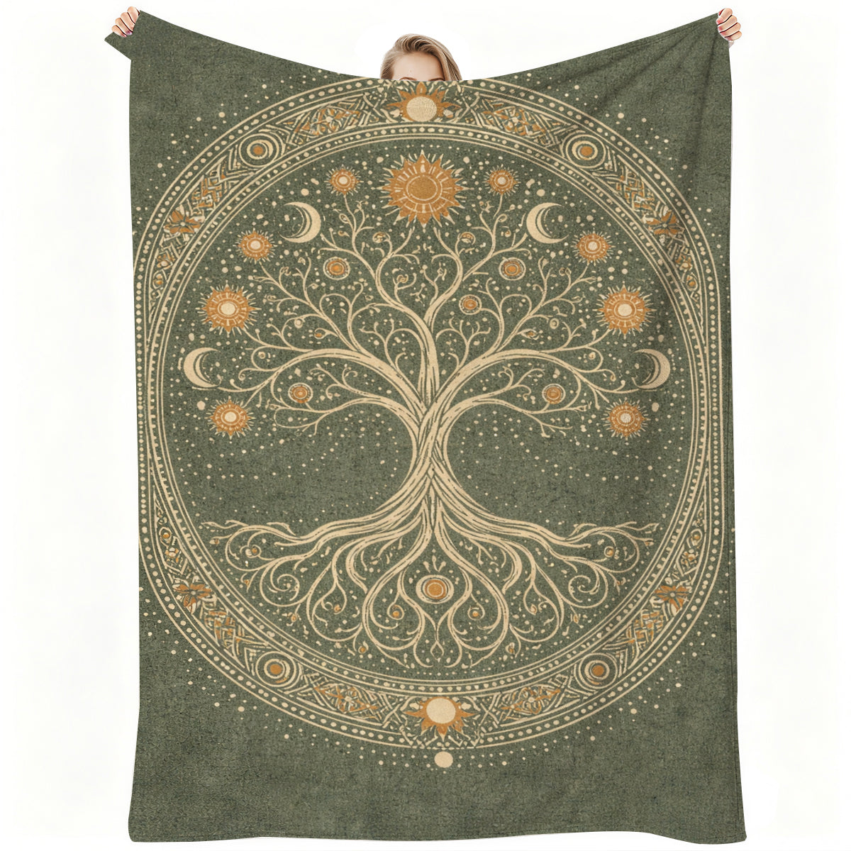 Tree of Life Fleece Blanket, Bohemian Style, Soft & Cozy, Perfect for Home or Travel