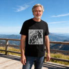 Men's Black Tropical Palm Leaf Graphic T-Shirt, Soft Cotton, Casual Summer Wear or Gift