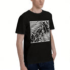 Men's Black Tropical Palm Leaf Graphic T-Shirt, Soft Cotton, Casual Summer Wear or Gift