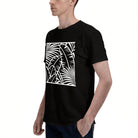 Men's Black Tropical Palm Leaf Graphic T-Shirt, Soft Cotton, Casual Summer Wear or Gift