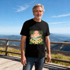 Men's Tropical Beach Sunset T-Shirt with Palm Trees and Flowers, Soft Cotton, Perfect for Summer Vacations