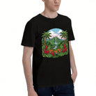 Men's Tropical Paradise T-Shirt with Vibrant Jungle Print, Soft Cotton Material, Perfect for Summer Outfits