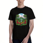 Men's Tropical Paradise T-Shirt with Vibrant Jungle Print, Soft Cotton Material, Perfect for Summer Outfits