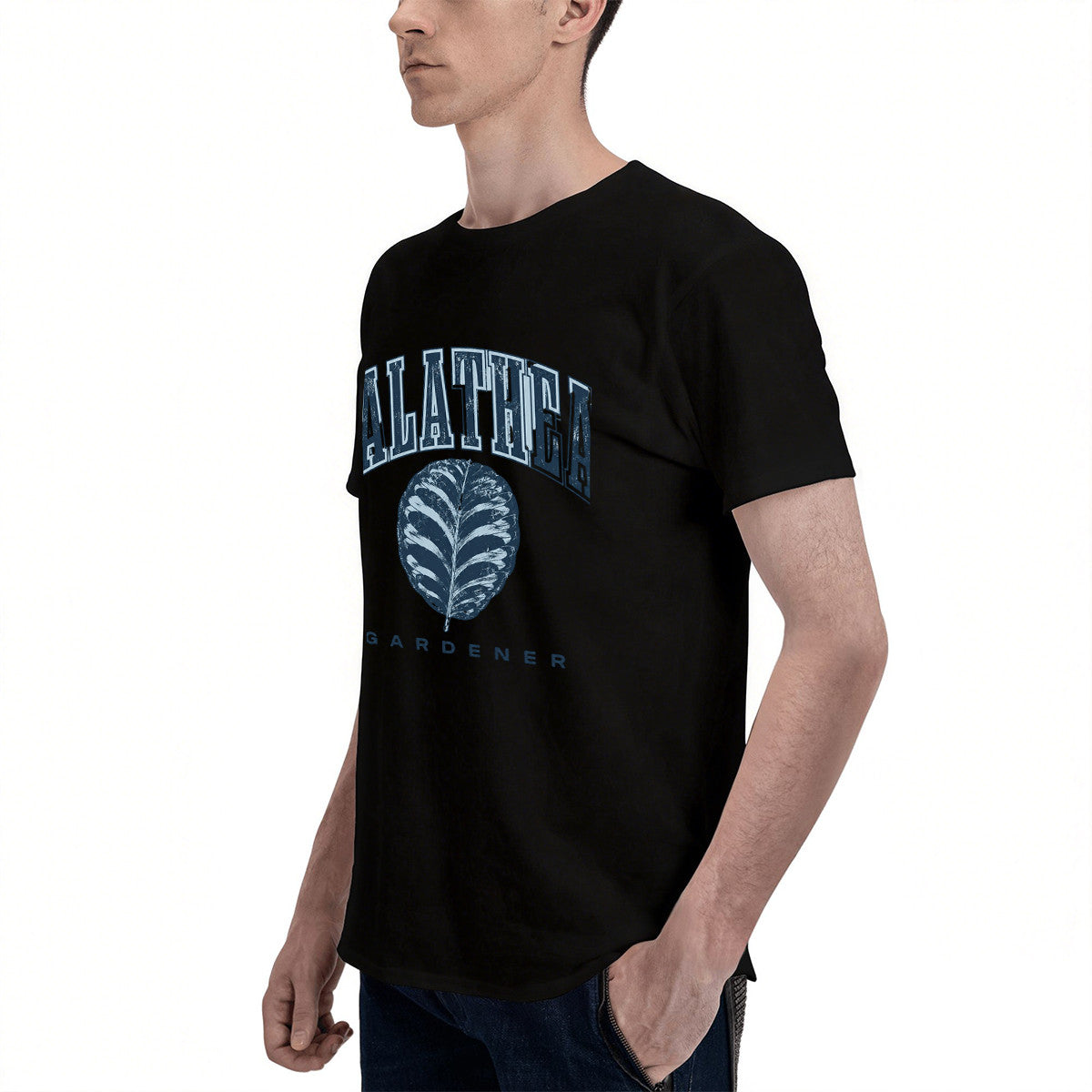 Men's Calathea Gardener T-Shirt, Soft Cotton Graphic Tee for Plant Enthusiasts, Perfect Gift for Garden Lovers in California