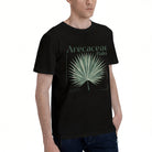 Unisex Black T-Shirt with Arecaceae Palm Leaf Design, Soft Cotton, Perfect for Casual Wear or Gift