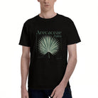 Unisex Black T-Shirt with Arecaceae Palm Leaf Design, Soft Cotton, Perfect for Casual Wear or Gift