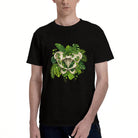 Unisex Black T-Shirt with Unique Tropical Pelvis Design, Soft Cotton Material, Perfect for Casual Wear or Gift