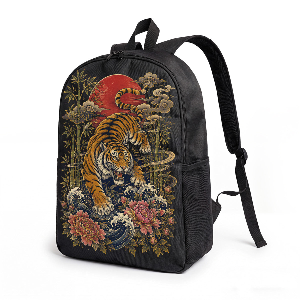 Tiger Japanese Art Backpack High-Density Weave Campus Commute Ready