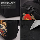 Japanese Koi Fish Backpack with Waves & Flowers Design, Durable High-Density Weave, Campus & Commute Ready