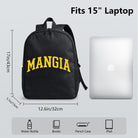 Mangia Black Backpack with Yellow Arch Logo - Durable High-Density Weave for Campus & Commute