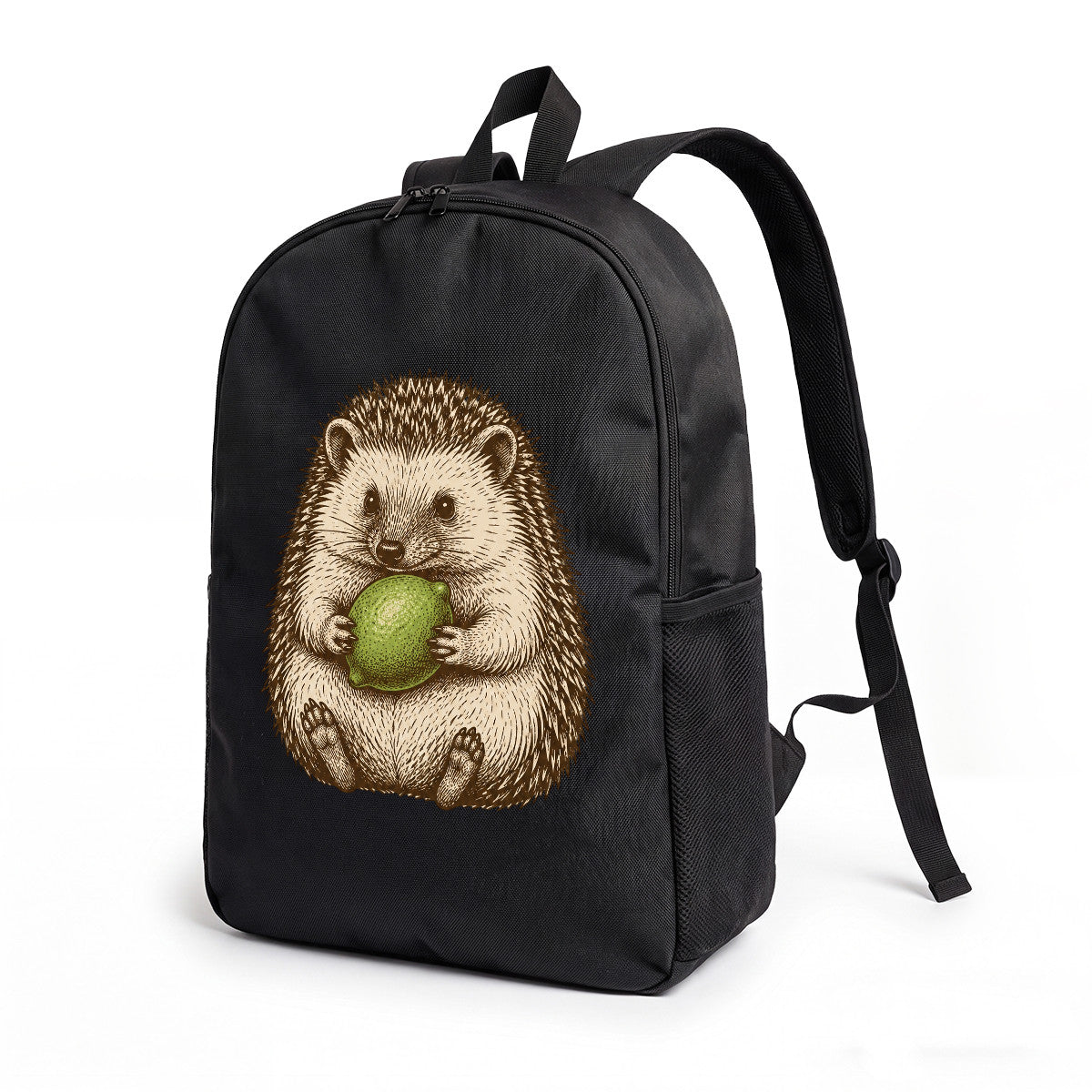 Hedgehog Pattern Backpack, Durable High-Density Weave, Campus & Commute Ready