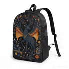 Black Backpack with Majestic Winged Deer Design, High-Density Weave Material, Perfect for Campus & Commute