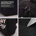 Black Backpack with Taco Tuesday Every Day Print, Durable High-Density Weave for Campus & Commute