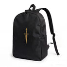 Black Dagger Embroidery Backpack, Durable High-Density Weave, Campus & Commute Ready