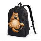 Black Backpack with Adorable Cat Gaming Design, Durable High-Density Weave, Perfect for Campus & Commute