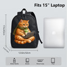 Cat Laptop Beverage Backpack with High-Density Weave, Campus & Commute Ready