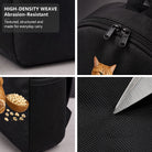 Black Backpack with Adorable Cat Gaming Design, Durable High-Density Weave, Perfect for Campus & Commute
